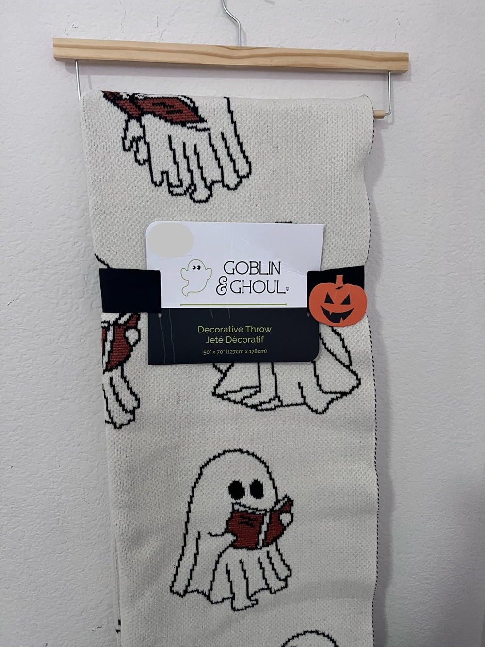 New Viral Halloween Goblin & Ghoul Throw Blanket Ghost Reading Book